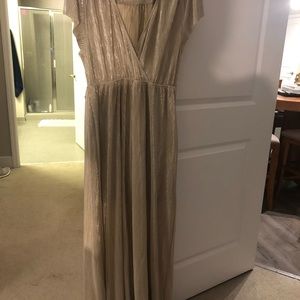 Gold shimmer maxi dress